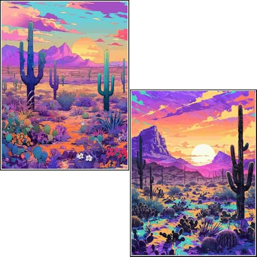 2 Stück Diamond Painting Cactus Diamant Painting Bilder Kinder Erwachsene Anfänger, 5D Diamant Malerei Set Diamond Art Painting XL Klein 40x50cm DIY Dimond Painting Basteln Arts für Wand Décor 1-588 von Generisch