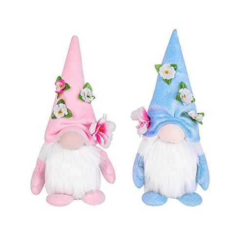 2 Stück Osterzwerg Puppe Dekoration Handgefertigte Gefüllte Gesichtslose Puppe Zwergdekorationen Frühlingsdeko Osterhasen Figuren Frühling Osterhase Deko Gesichtslose (Sky Blue, One Size) von Generisch