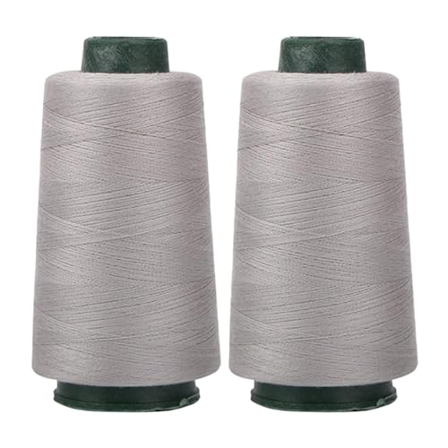 2 Stück Overlockgarn Nähgarn (2200 Meter/rolle)- 100% Polyester Garn für Overlock Coverlock & Coverstich Nähmaschinen - Fadenstärke 40/2 von Generisch