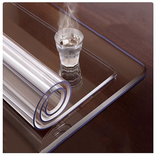 2 mm PVC-Tischdecke, transparent, Kristallplatte, weiches Glas, hochwertig, wasserdicht, öl- und schmutzabweisend, Büro-Tischdecke, 80 x 130 cm von Generisch