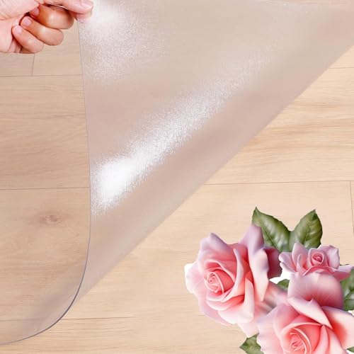 2.0mm Tischschutzfolie Schreibtischunterlage Dicke Tischfolie Tischdecke Transparent Durchsichtig Abwaschbar Garten-Tischschutz-Folie PVC Plastik-Tischdecken Wasserabweisend(Mattiert,44x67in/110x170cm von Generisch