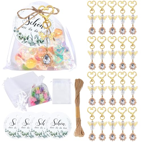 20 Pack Schutzengel Anhänger, Gold Kristall Engel mit Organza Tasche, Kraft papier Anhänger Schlüssel anhänger, Party bevorzugungen, Hochzeits geschenk 20 Pack Schutzengel Anhänger, Gold Kristall Engel mit Organza Tasche, Kraft papier Anhänger Schlüssel anhänger, Party bevorzugungen, Hochzeits geschenk von Generisch