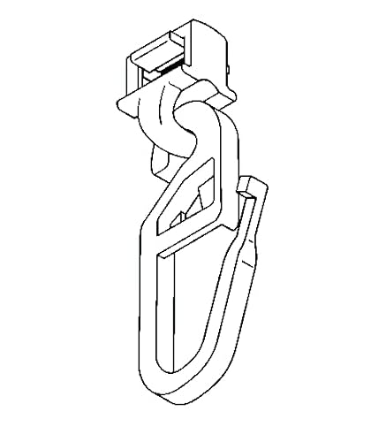 20 Stück Original Hinno HC32 Click-Gleiter Laufkanal 5,8-6,2mm langer Faltenlegehaken Gardinengleiter passend für Gardinenschienen Vorhangschienen aus Aluminium von Generisch