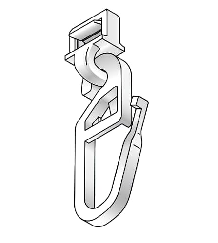 20 Stück Original Hinno HC72 Click-Gleiter Laufkanal 3,6-4,0 mm langer Faltenlegehaken Gardinengleiter passend für Gardinenschienen Vorhangschienen aus Aluminium von Generisch