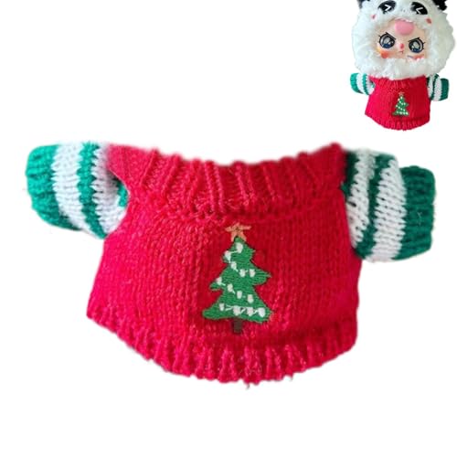 20 cm Plüschpuppenpullover, 20 cm Puppenkleidungspullover,Cartoon Plüschpuppenkleidung - Weihnachtskleidung für Stoffpuppen, süßes Puppen-Kleidungs-Outfit von Generisch