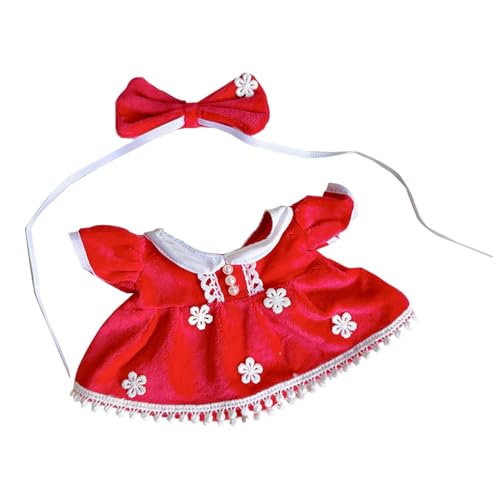 20 cm Puppenkleidung, 20 cm Plüschpuppenkleidung | Niedliche Puppen-Dekorationskleider - Gefüllte Puppen-Outfit-Kleidung, Weihnachts-Themenkleid für Plüschpuppe, kleines Puppenzubehör-Kleid von Generisch