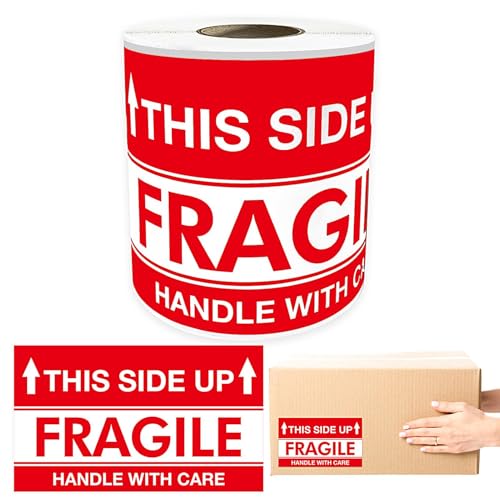 200-Piece Fragile Stickers Shipping, Waterproof Fragile Stamp Labels for Moving Boxes, Warning Stickers for Packaging, Portable Safe and Secure Shipping Labels for Packages von Generisch