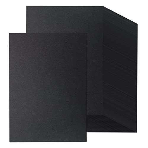 200 x Tonpapier Schwarz A4 120g, Schwarzes Bastelpapier zum Basteln & Malen & Drucken von Generisch