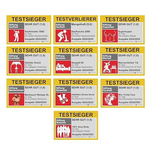 200x Testsieger Sticker Set 2.0 / Malle Aufkleber Set/Ballermann Sticker/Party Sticker/Sauf Sticker/Mallorca (5,5 x 8,5, 200, stück) von Generisch