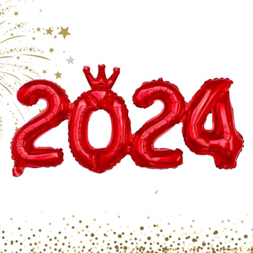 2024 Luftballons, 2024 Gold Zahlenballons, Luftballons Abschluss Neujahrsballons Happy New Year Dekorationen 2024 Ballon Zahlen für Feier im Jahr 2024 von Generisch