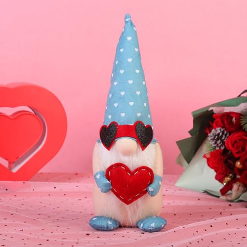 2024 Valentinstag Dekoration Liebe Brille Figur Dekoration Puppe Puppe Liebhaber Geschenk Deko Badezimmer Modern (Blue, One Size) von Generisch