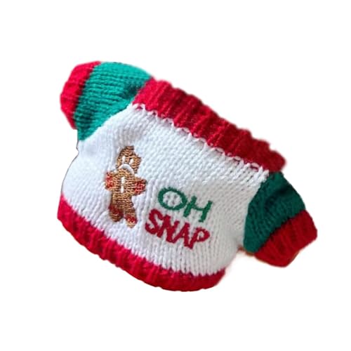 20cm Plüsch-Puppenkleidungspullover, 8-Zoll-Puppenpullover, Stoffpuppenkostüm, Gefüllte Puppen-Outfit-Kleidung, weihnachtliche Themenkleidung für Plüschpuppen, kleine Puppenaccessoires von Generisch