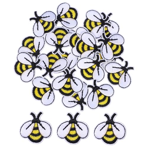 20st Biene Bestickter Stoffaufnäher Nähpflaster Diy Bastelapplikation Pailletten-patches Cartoon-stoffaufkleber Bienen Nähen Aufnäher Bienen-applikations-patches Dekor Jeans-patch Generisch von Generisch