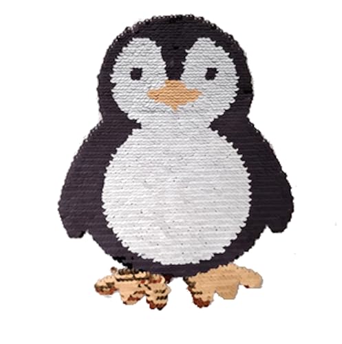 22 cm Pinguin Pailletten Applikation Patch 02 von Generisch