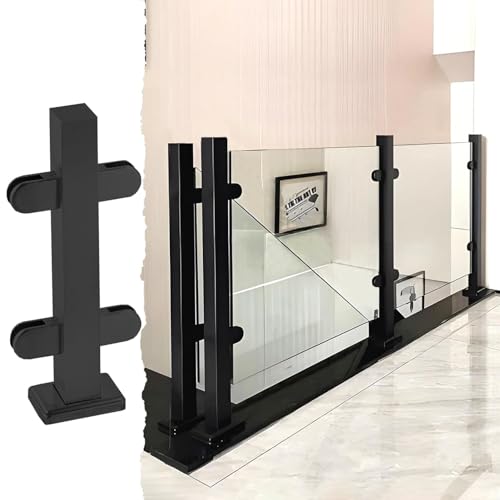 24-47 Zoll Verstellbarer Glasgeländerpfosten mit Klemme, Edelstahl-Glasbalustraden-Set für Innen-/Außentreppen, schwarzer Mittelpfosten, 41,3 Zoll hohes Geländersystem 24-47 Zoll Verstellbarer Glasgeländerpfosten mit Klemme, Edelstahl-Glasbalustraden-Set für Innen-/Außentreppen, schwarzer Mittelpfosten, 41,3 Zoll hohes Geländersystem von Generisch