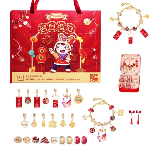 24-Tage-Adventskalender-Armband, Adventskalender 2024 | Drachenjahr-Armband-Schmuckherstellungsset - Die Herstellung Eines Modischen, Lustigen 24-Tage-Adventskalenders Mit Armbändern, Sich 24-Tage-Adventskalender-Armband, Adventskalender 2024 | Drachenjahr-Armband-Schmuckherstellungsset - Die Herstellung Eines Modischen, Lustigen 24-Tage-Adventskalenders Mit Armbändern, Sich von Generisch