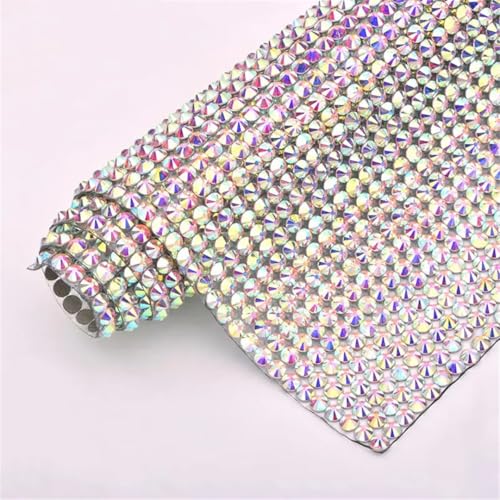 24 x 40 cm Glas-Strass-Netzstoff, Stofffolie, Kristall-AB-Strassband zum Aufbügeln, Hochzeitskleid und Kleidung 24 x 40 cm Glas-Strass-Netzstoff, Stofffolie, Kristall-AB-Strassband zum Aufbügeln, Hochzeitskleid und Kleidung von Generisch