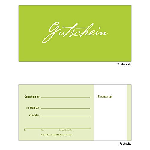 25 Gutscheine Gutscheinkarten Geschenkgutscheine – edel neutral Hellgrün Apfelgrün von Generisch