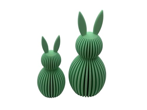 2x Deko-Osterhase aus hochwertigem biokompatiblem Kunststoff - 13,5cm & 10cm - Aufsteller im Frühling & zur Osterdekoration - Hase in modernen Farben - Figuren für Ostern (2X Hase) (Minz Grün Matt) von Generisch