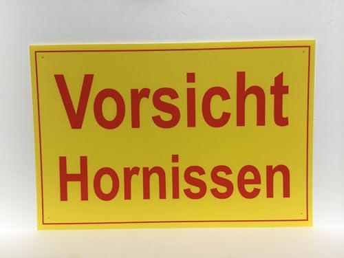 2x Warnschild -Vorsicht Hornissen - 30x20cm 1mm starkes PVC, lichtfest,Löcher in den Ecken.Imker Imkerei Wespenschützer Bienenberater von Generisch