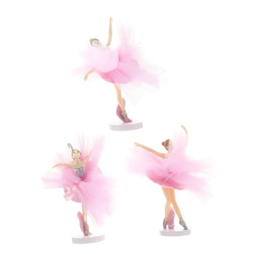 3 Sätze Kuchendekoration cafe intencion cafing dish rolf zuckowski weihnachten käse Geburtstagsdekoration Dinosaurier-Party Ballerina-Cupcake-Topper Party-Kuchenaufsätze PVC Rosa Generisch von Generisch