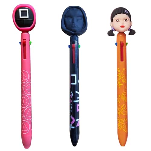 3 Stück Gelstifte Set, Einziehbare Gelstifte Gel Pen, Traditionelles Koreanisches Spiel Stift Geschenk für Fans, Kugelschreiber Personalisiert Glatte Schreibstifte, Aesthetic Stifte Set für Büro von Generisch