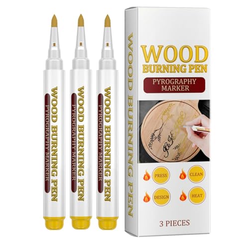 3 Stück Holzbearbeitungs-Brennstift, Scorch Pen-Marker Für Holz, Scorch-Stift Für Holzzeichnungen, Brennstift Für Die Holzbearbeitung, Multifunktionaler Holzbearbeitungs-Zeichenstift Für Birke, Walnus von Generisch