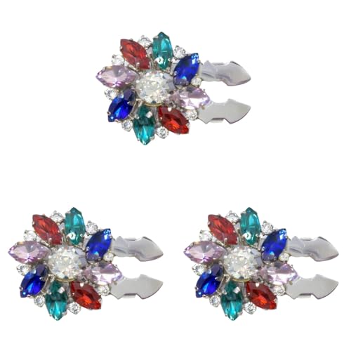 3 Stück Kit 14 Stile Rhinestone Button Covers - Strass Knöpfe Abdeckung Kristallknöpfe für Kleidung Abnehmbare Hemdknopf-Clips Ärmel Knöpfe Blume Knöpfe mit Zangen für Anzug, Hemd-Zubehör (#10) von Generisch