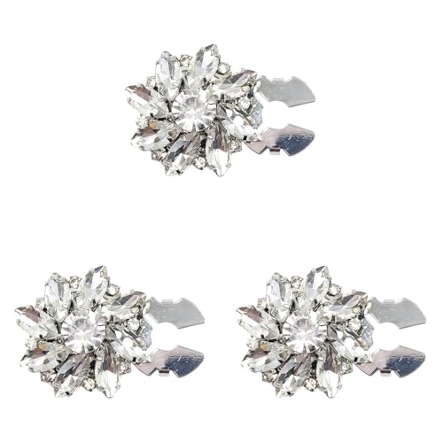 3 Stück Kit 14 Stile Rhinestone Button Covers - Strass Knöpfe Abdeckung Kristallknöpfe für Kleidung Abnehmbare Hemdknopf-Clips Ärmel Knöpfe Blume Knöpfe mit Zangen für Anzug, Hemd-Zubehör (#08) von Generisch