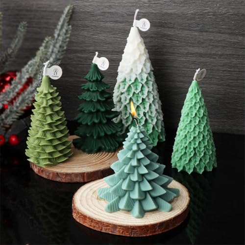 3 Stück Weihnachten Kerzenform Silikon - Kerzen Formen Silikon für DIY Duftkerze - Weihnachtsbaum Kerzenform, DIY Silikonform - Kerzen Formen für Weihnachten Deko (1 Set) von Generisch