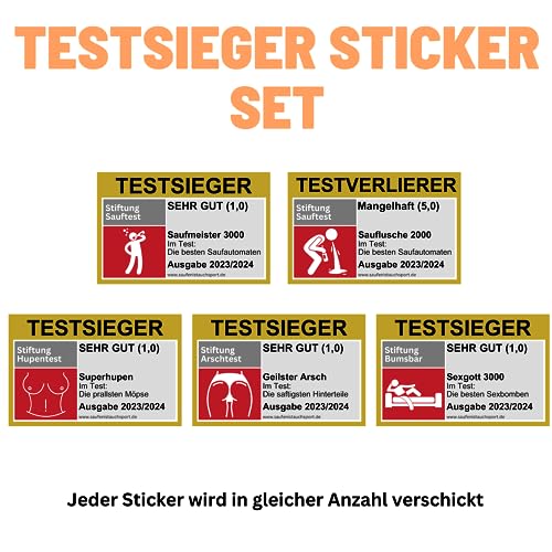 300x Testsieger Malle Sticker Set/Malle Aufkleber Set/Ballermann Sticker/Party Sticker/Sauf Sticker/Mallorca (300) von Generisch
