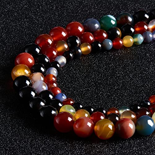 35 Stück 10 mm natürliche Edelsteinperlen, bunte Achat, runde lose Perlen für Schmuckherstellung, mit Kristall-Stretchschnur 35 Stück 10 mm natürliche Edelsteinperlen, bunte Achat, runde lose Perlen für Schmuckherstellung, mit Kristall-Stretchschnur von Generisch