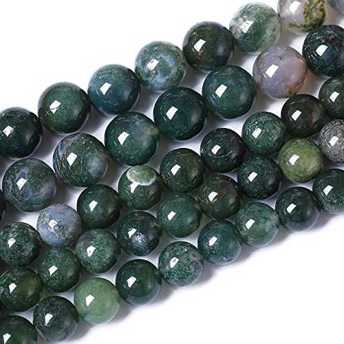 38 Stück 10 mm natürliche grüne Moosachat-Perlen, Edelstein, rund, lose Abstandshalter, Perlen für Schmuckherstellung, Armband, Halskette, Ohrringe, 38,1 cm 38 Stück 10 mm natürliche grüne Moosachat-Perlen, Edelstein, rund, lose Abstandshalter, Perlen für Schmuckherstellung, Armband, Halskette, Ohrringe, 38,1 cm von Generisch