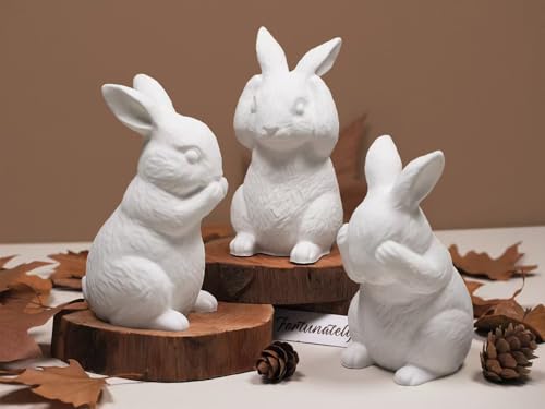 3D Hase Gießform Tier Epoxidharz 3pcs Osterhasen Silikonform Formen Silikon Kaninchen Kuchenform Fondant Form Rabbit Resin Molds für DIY Seife, Kerzen, Ostergeschenke (3PCS) von Generisch