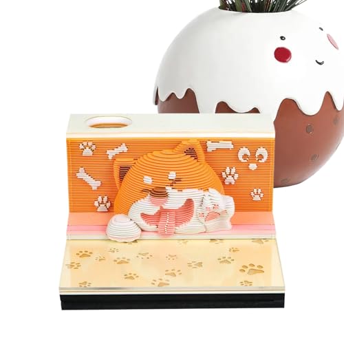 3D Memo Block,3D Kalender Kunst Memo Block 2026 | Abreißblock Papier Skulptur Welpe Aktivität Erinnerer Für Schreibtisch Bücherregal Nachttisch Bibliothek Esstisch 3D Memo Block,3D Kalender Kunst Memo Block 2026 | Abreißblock Papier Skulptur Welpe Aktivität Erinnerer Für Schreibtisch Bücherregal Nachttisch Bibliothek Esstisch von Generisch