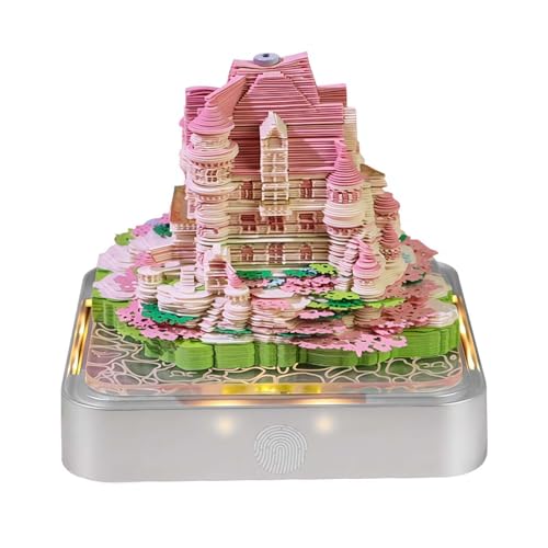 3D Memo Pad, Love Castle Papier Skulptur 3D Notizblock mit Licht, Tear Away Papier Skulptur Notizblock DIY Notizen Kreative Haftnotizen, Kein Kalender von Generisch