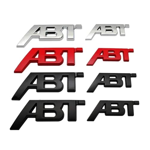 3D-Metall-ABT-Logo-Buchstaben-Aufkleber for den Kühlergrill(Sticker Glossy Black,115mm x45mm) von Generisch