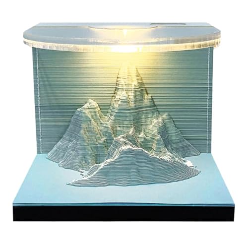 3D-Notizblock, Sonnenaufgang, Berg, LED-Notizblock, Papier, Geschenknotiz, Neuheit, Haftnotizen, V2a7, 3D-Tischdekoration (D) von Generisch