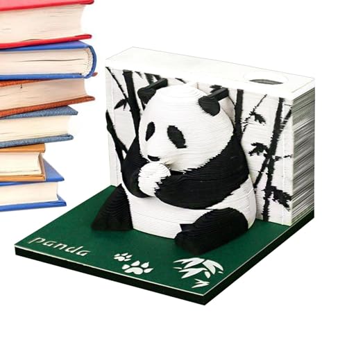 3D-Notizblock,3D-Notizblock | Haftnotizen 3D-Panda-Notizblock aus Pappe | Art Notes zum Abreißen, weihnachtliche Papierschnitzerei, Kunst-Desktop-Dekoration für Vitrine, Bücherregal, Desktop-Tischplat von Generisch