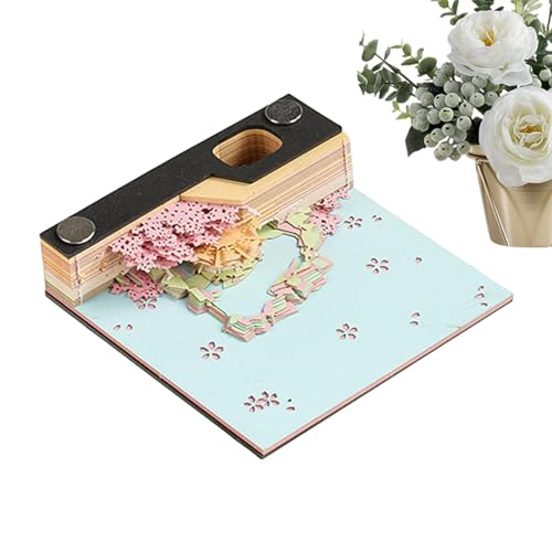 3D-Notizblock für den Schreibtisch, 3D-Notizblock-Kalender - Elegante Papierskulptur-Haftnotizen - Von Hand zerrissene Papier-Kunst-Notizblöcke mit Präsentationsbox für Thanksgiving von Generisch