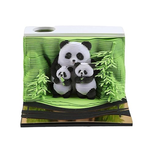 3D Papier Kunst Wochenkalender 2025 Panda 3D Notizblock Notizblöcke Memo Pad Zeitmesser Kalender 3D Memo Pad Kunst Notizblock Haftnotizen Antihaft Haftnotizen DIY Papier Notizen Weihnachten von Generisch