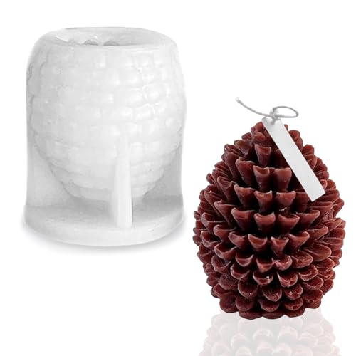 3D Tannenzapfen Kerzenform, 3D Kerzengießform Weihnachten, Silikonform Weihnachten, Kerzenformen Zum Gießen Weihnachten, Für Herstellung Von Kerzen, Für Weihnachts, Halloween, Pine Cones von Generisch