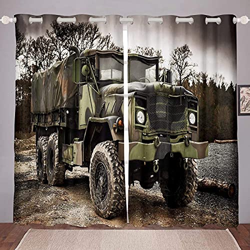 3D-Verdunkelungsvorhänge, Militär-Camouflage, superweich, wärmeisoliert, geräuschreduzierend, Fensterbehandlungen für Wohnzimmer, Schlafzimmer, Badezimmer, 220 x 210 cm von Generisch