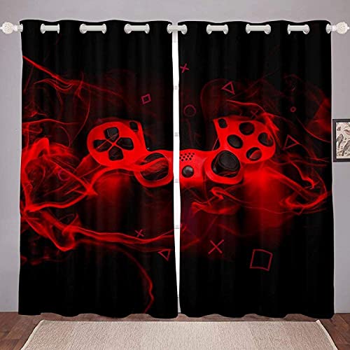 3D-Verdunkelungsvorhänge, modischer Spielgriff, superweich, wärmeisoliert, geräuschreduzierend, Vorhänge für Wohnzimmer, Schlafzimmer, Badezimmer, 220 x 210 cm von Generisch