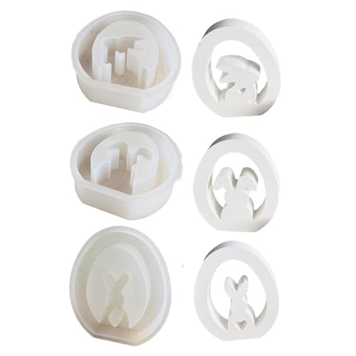 3d Bunny Candle Molds, Easter Bunny Resin Molds, Set of 3 Table Centerpiece Mold, Easter Resin Molds, Silicone Table Centerpiece Mold, Food-Grade Candle Making Mold 3d for Epoxy Resin, Crafts von Generisch