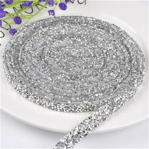 4,5 m / Lot Strass-Applikation zum Aufbügeln, Topas, Kettenband für Brautkleid, Hochzeitskleid, Dekoration, Strass, 4,5 m von Generisch