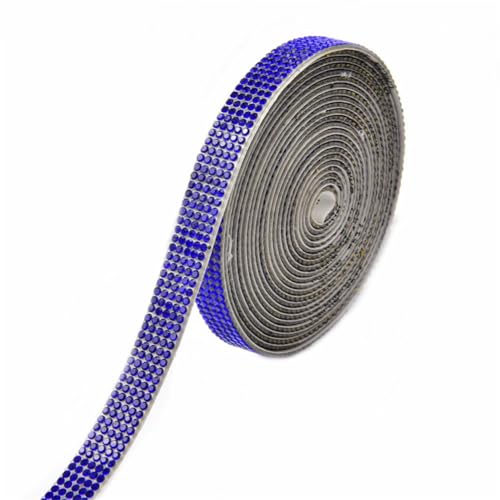 4,5 m selbstklebender Strass-Aufkleber, Diamant-Mesh-Band, Strass-Besatz für Dekoration, Handwerk, Saphir, 7 R-1,5 cm, 4,5 m von Generisch