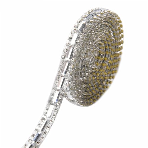 4,5 m selbstklebendes Glas-Strass-Band, Strassband, Streifen, Auto, Schönheit, Zuhause, Aufkleber, 3 x 7 mm, Strass, 5 Jahre von Generisch