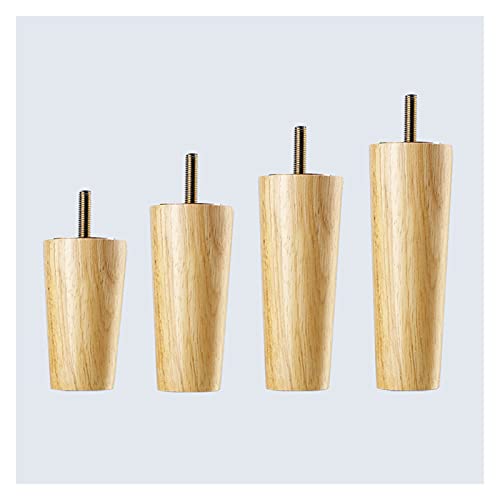 4 Stück Eichen-Möbelbeine, Ersatz-Sofa-Beine, Styls, konisches Gummiholz, Sofabein, Holz für Tisch, Schrank, Möbel, erhöhte Füße, M6, 8 cm von Generisch