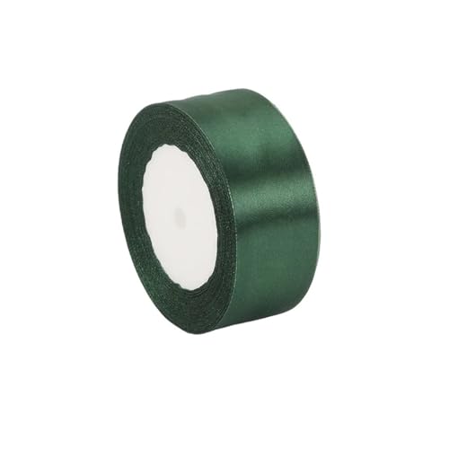 4 cm Satinbandrolle Satinband Großhandel Basteln Stoffband Geschenk Satinband Bogen DIY Nähen Kleidung(DARK GREEN-22M(L)) von Generisch